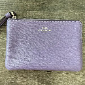 COACH leather wristlet in light purple *AUTHENTIC*